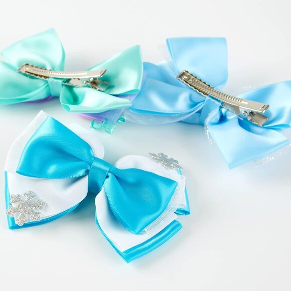 Princess Hair Bow Clips 4 Inch Kids Girls Party Gift Set Multi-colored - Picture 6 of 7